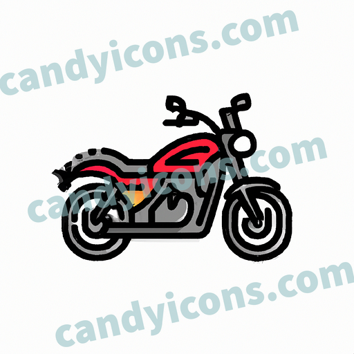 A sleek, black motorcycle with red highlights  app icon - ai app icon generator - phone app icon - app icon aesthetic