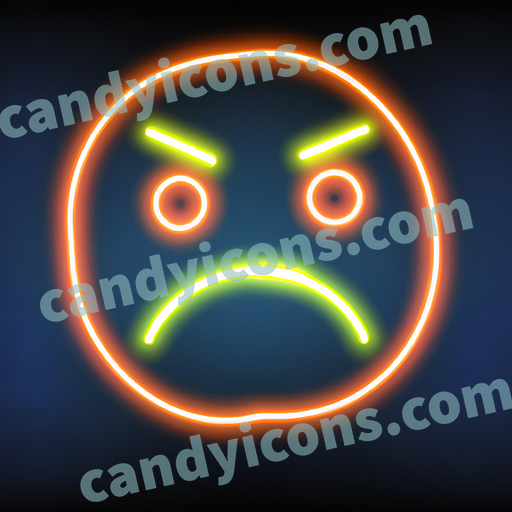 A grumpy, grouchy smiley face  app icon - ai app icon generator - phone app icon - app icon aesthetic