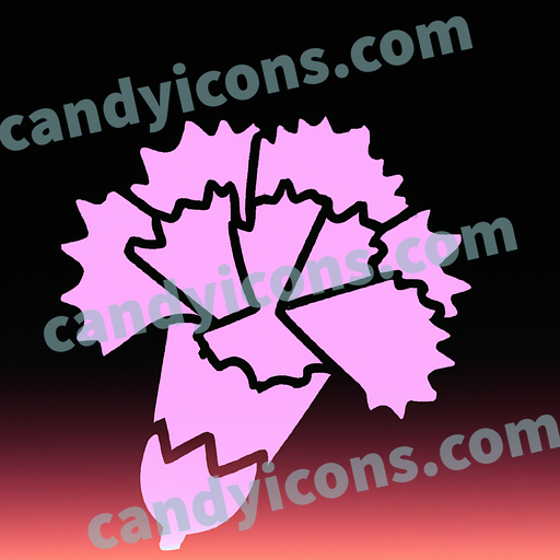 A pretty, whimsical frilly pink carnation  app icon - ai app icon generator - phone app icon - app icon aesthetic
