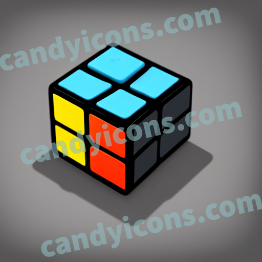 An app icon of A rubik in charcoal , cognac color scheme
