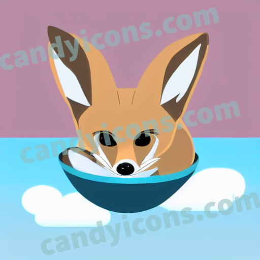 An app icon of A fennec fox in red color scheme