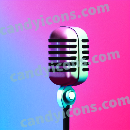 An app icon of A microphone in tiffany blue , deep pink , blue , pink color scheme