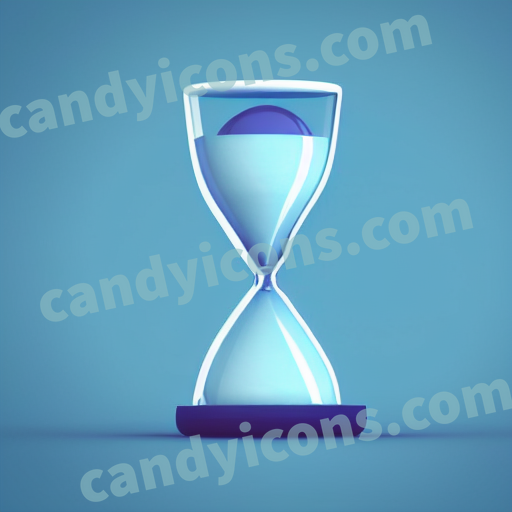 An app icon of An hourglass in pale turquoise , turquoise , sky blue , blue color scheme
