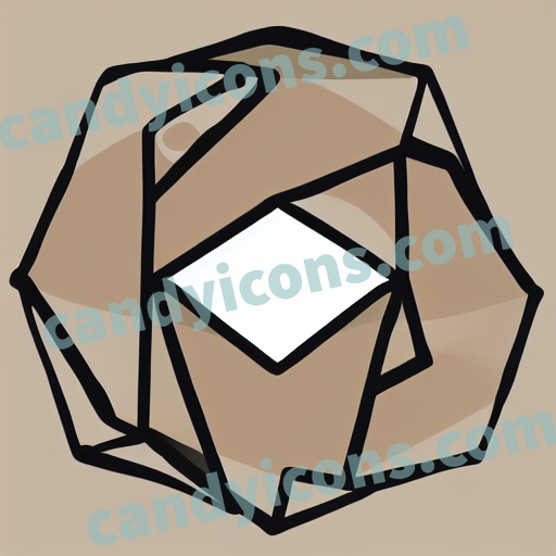 An app icon of A decagon shape in off white , khaki , white , red color scheme