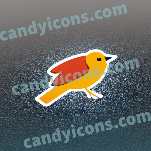 An app icon of A bird in red color scheme