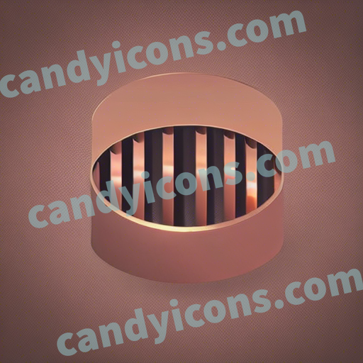 An app icon of A cylinder shape in dark khaki , rose gold , khaki , gold , rose , red color scheme