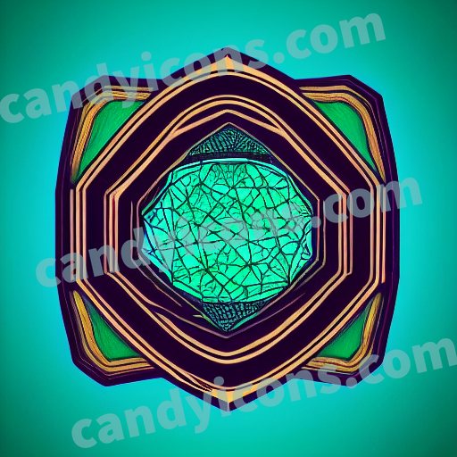 An app icon of A nonagon shape in emerald green , green , amber , red color scheme
