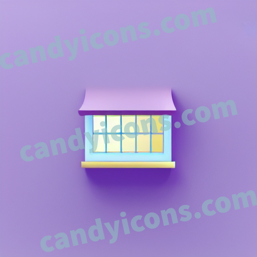An app icon of A window in honey dew , lilac color scheme