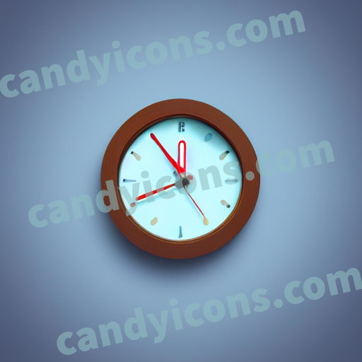 An app icon of A clock in sandy brown , light blue , brown , blue color scheme