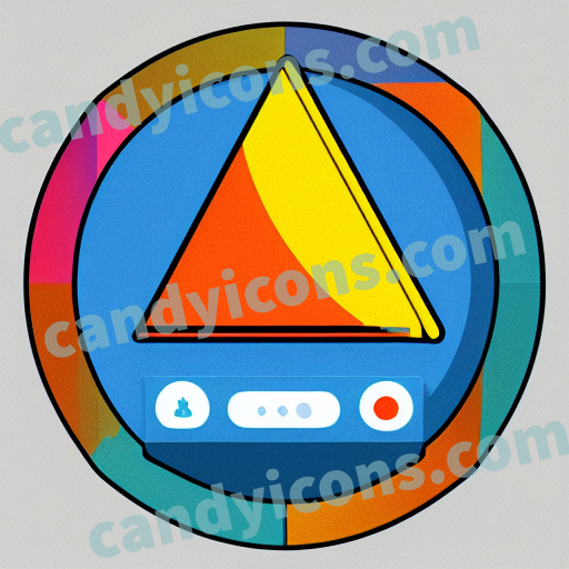 An app icon of A triangle shape in white , red color scheme