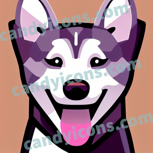 An app icon of A husky in red color scheme