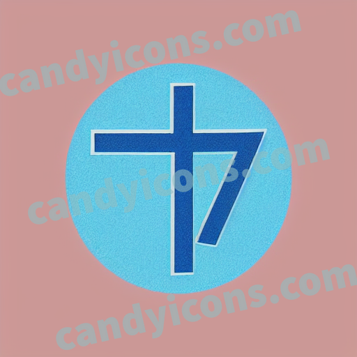 An app icon of A cross shape in alice blue , baby pink , blue , pink , red color scheme