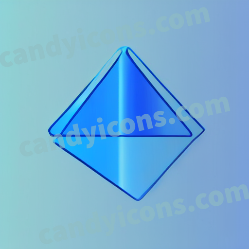 An app icon of A parallelogram shape in cornflower blue , cornflower , white , blue , red color scheme
