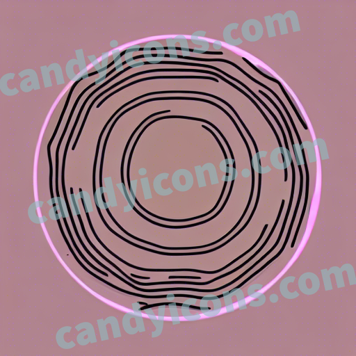 An app icon of A circle shape in lavender blush , bright orange , lavender , orange , red color scheme