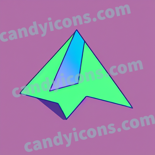 An app icon of A trapezoid shape in light purple , purple , white , red color scheme