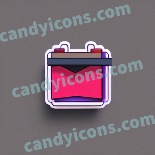 An app icon of A postcard in pale violet red , charcoal , violet , red color scheme