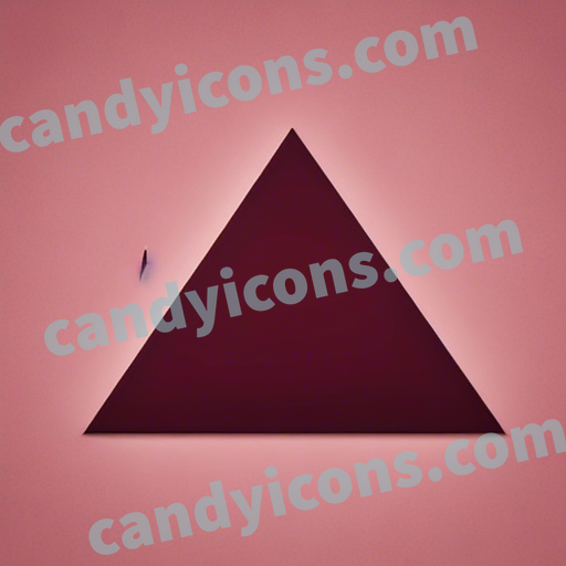 An app icon of An isosceles triangle shape in dusty rose , marsala , rose , red color scheme