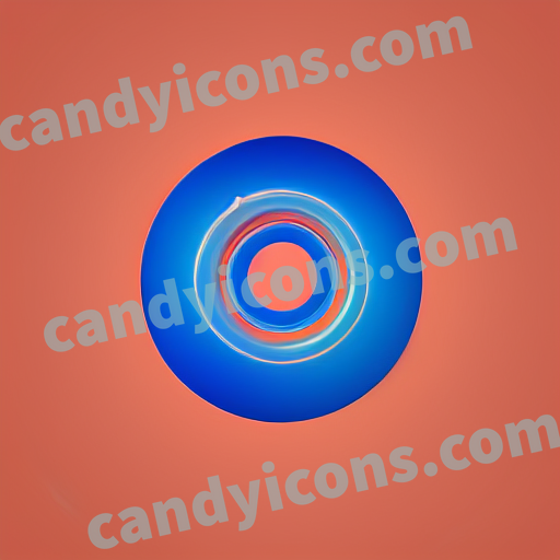 An app icon of A semicircle shape in cornflower blue , cornflower , white , blue , red color scheme