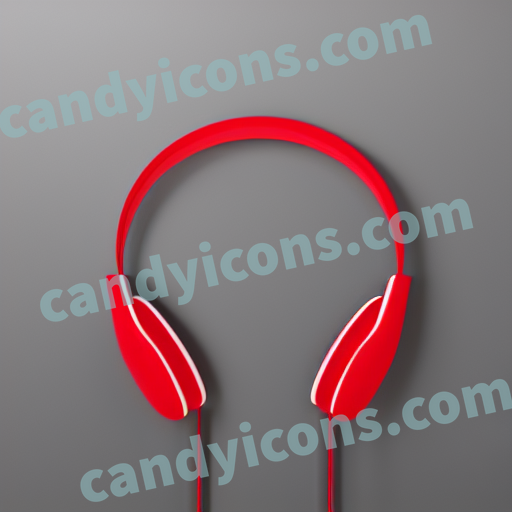 An app icon of A headphone in pastel red , evergreen , green , red color scheme