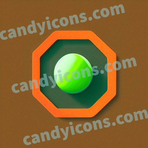 An app icon of A ball in jade green , orange , green color scheme