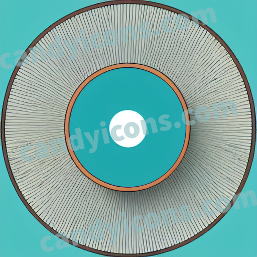 An app icon of A circle shape in turquoise , white , red color scheme