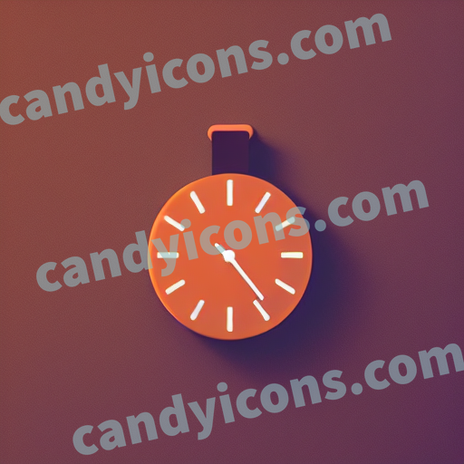 An app icon of A watch in dark orange , orange , red color scheme
