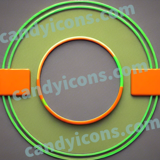 An app icon of A circle shape in bright orange , yellow green , orange , green , red color scheme