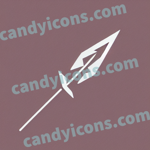 An app icon of An arrow shape in rosy brown , white , brown , red color scheme