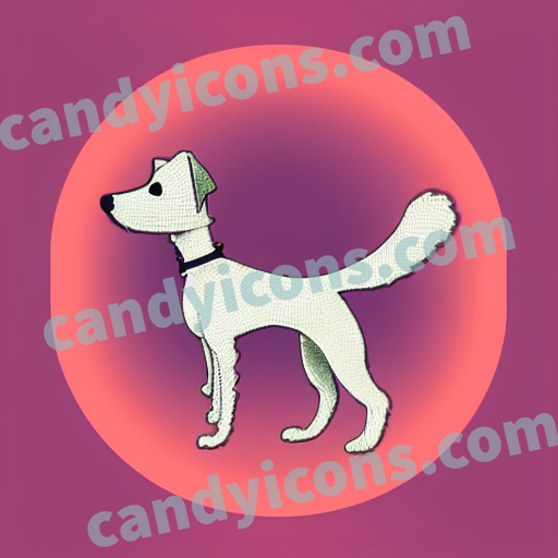 An app icon of A wire fox terrier in red color scheme
