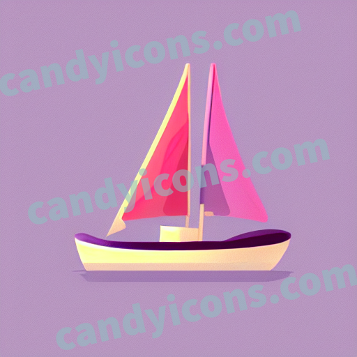 An app icon of A ship in lilac , lily color scheme