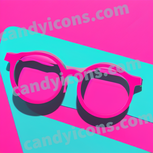 An app icon of A glasses in deep pink , hot pink , pink color scheme