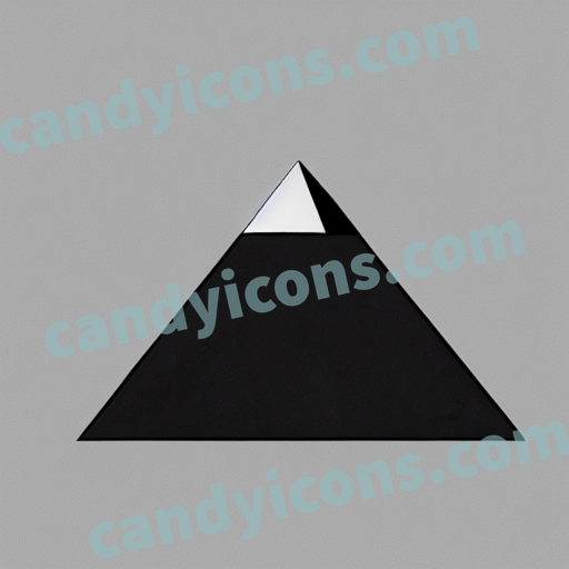 An app icon of A pyramid shape in slate grey , white , slate , grey , red color scheme