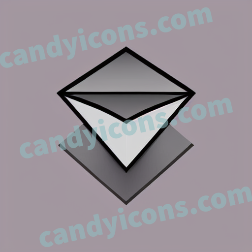 An app icon of A diamond shape in light grey , ebony , grey , red color scheme