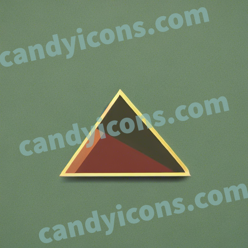 An app icon of A triangle shape in burnt sienna , pale green , sienna , green , red color scheme