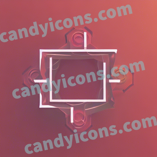 An app icon of A decagon shape in light salmon , crimson , salmon , red color scheme