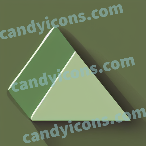 An app icon of A triangle shape in army green , green , white , red color scheme