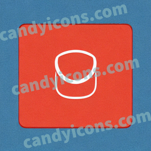 An app icon of A square shape in indigo , melon , red color scheme
