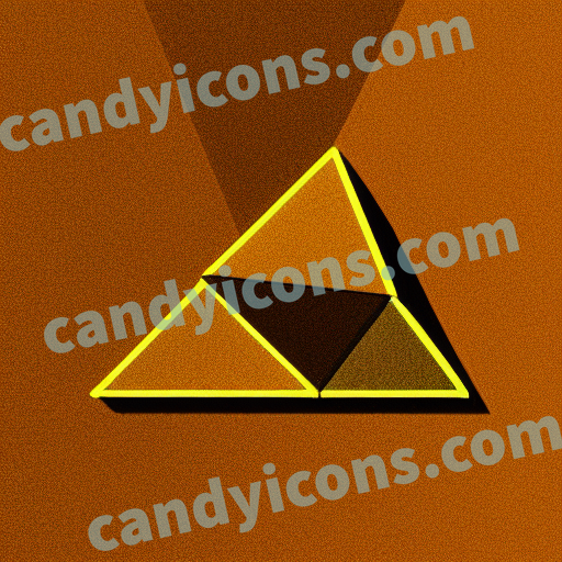 An app icon of An equilateral triangle shape in light yellow , white , red color scheme