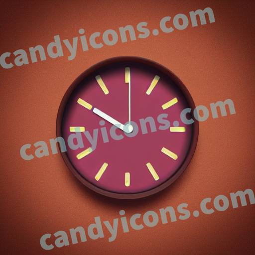 An app icon of A clock in saddle brown , deep pink , brown , pink color scheme