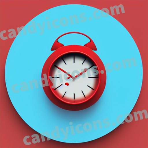 An app icon of A clock in navajo white , pastel red , white , red color scheme