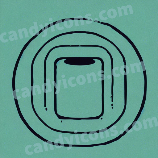 An app icon of A cylinder shape in seafoam green , green , ebony , red color scheme