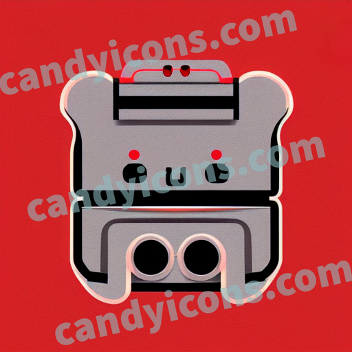 An app icon of A robot in cornsilk , scarlet color scheme