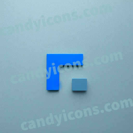 An app icon of A rectangle shape in light sky blue , sky blue , white , blue , red , tan color scheme