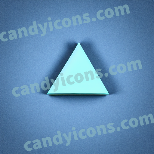 An app icon of A triangle shape in dark turquoise , turquoise , white , red color scheme