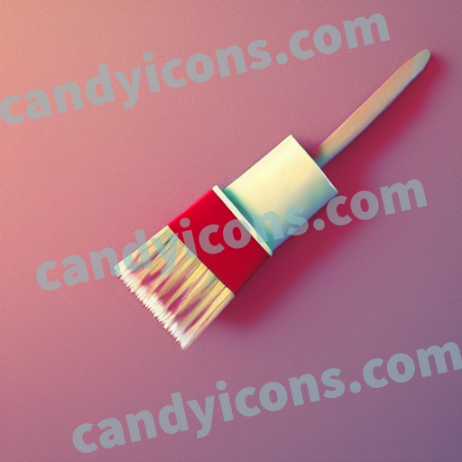 An app icon of A paint brush in navajo white , pastel red , white , red color scheme