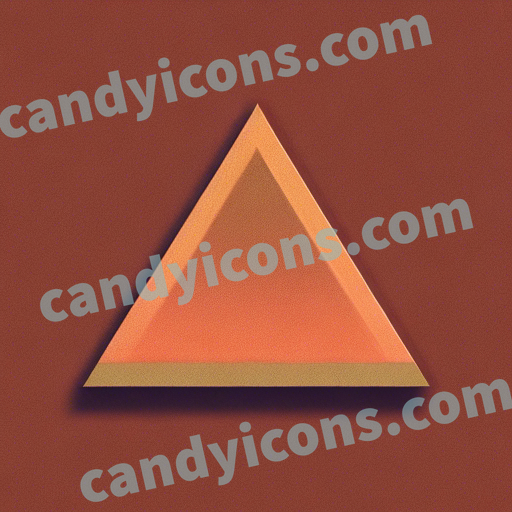 An app icon of A trapezoid shape in burnt sienna , apricot , sienna , red color scheme