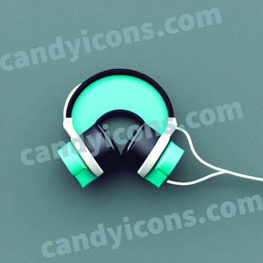An app icon of A headphone in light sea green , navajo white , sea green , green , white color scheme