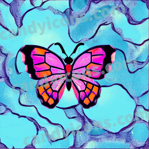 An app icon of A butterfly in violet , blue color scheme