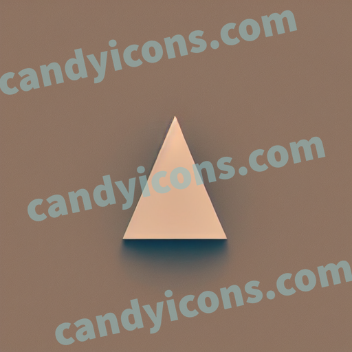 An app icon of A triangle shape in taupe , white , red color scheme