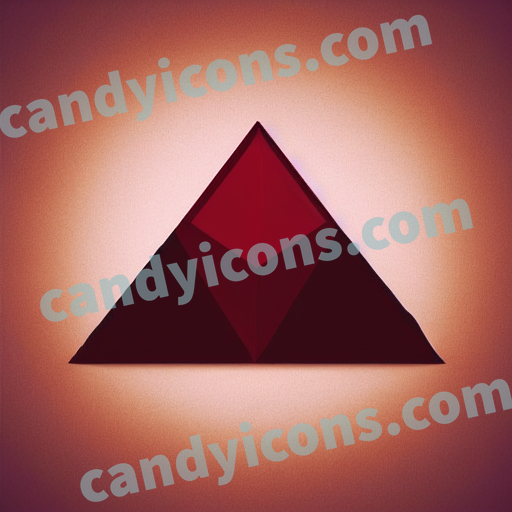 An app icon of A pyramid shape in burnt orange , burgundy , orange , red color scheme